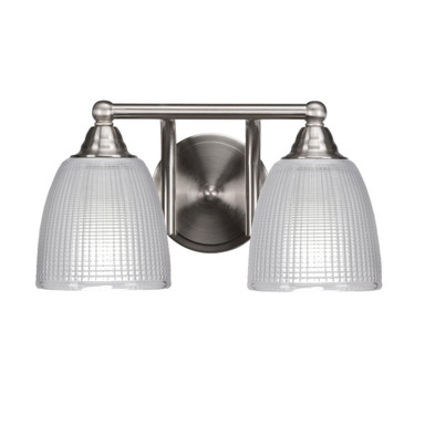 Paramount 2 Light Ribbed Glass Vanity Light 13.25 Inch Length by Toltec - 3422-BN-500