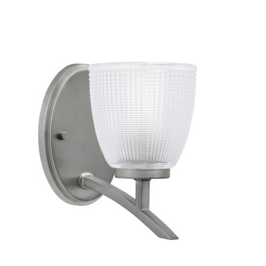 Kurve 1 Light Ribbed Glass Wall Sconce 7.5 Inch Tall by Toltec - 3721-50