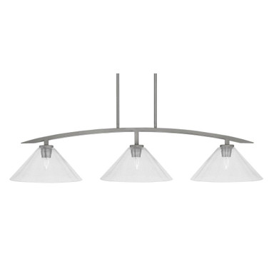 Kurve 3 Light Island Pendant 45.25 Inch Length by Toltec - 3736-GP-306