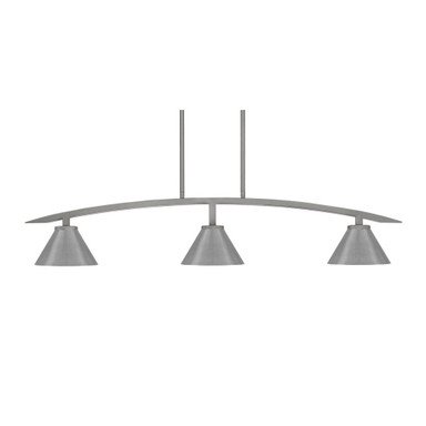 Kurve 3 Light Metal Shade Island Pendant 41 Inch Length by Toltec - 3736-GP-421-GP