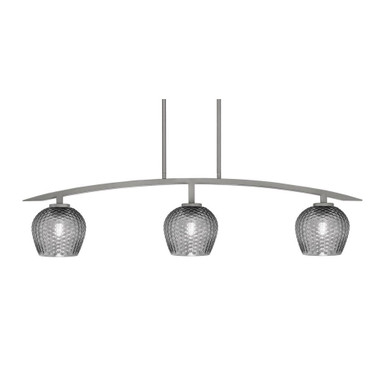 Kurve 3 Light Island Pendant 9.5 Inch Tall by Toltec - 3736-GP-4602