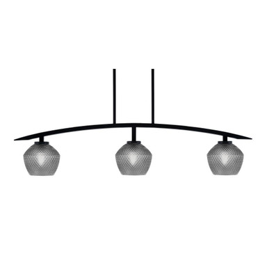 Kurve 3 Light Steel Island Pendant 9.25 Inch Tall by Toltec - 3736-MB-45