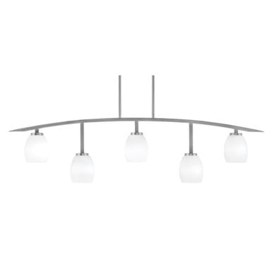 Kurve 5 Light Linen Glass Bar Island Pendant 13.75 Inch Tall by Toltec - 3745-NAB-615
