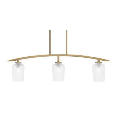 Kurve 3 Light Bar Island Pendant 11.25 Inch Tall by Toltec - 3736-NAB-4250