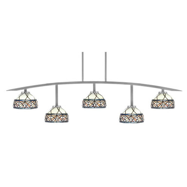 Kurve 5 Light Art Glass Bar Island Pendant 12.75 Inch Tall by Toltec - 3745-NAB-9445
