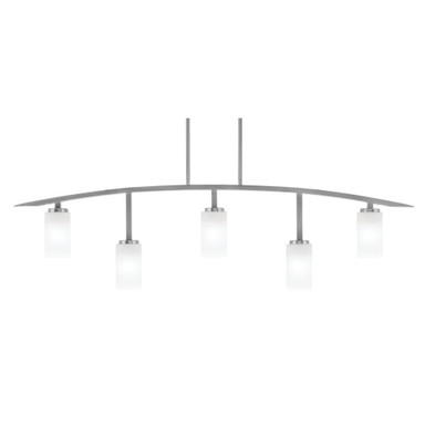 Kurve 5 Light Steel Bar Island Pendant 14.5 Inch Tall by Toltec - 3745-NAB-541