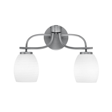 Cavella 2 Light Linen Glass Vanity Light 16.5 Inch Length by Toltec - 3912-615