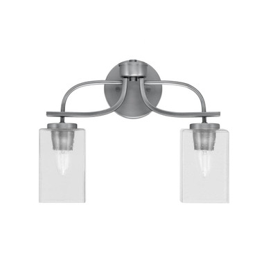 Cavella 2 Light Square Glass Vanity Light 15.75 Inch Tall by Toltec - 3912-53