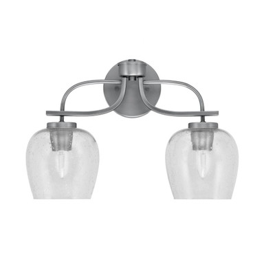 Cavella 2 Light Steel Vanity Light 17.5 Inch Tall by Toltec - 3912-48