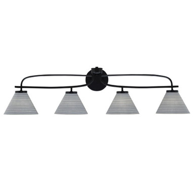 Cavella 4 Light Matrix Glass Vanity Light 39 Inch Length by Toltec - 3914-MB-4052