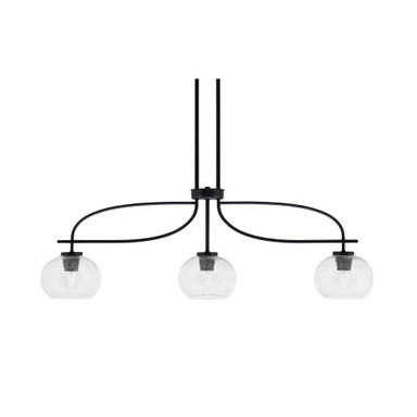 Cavella 3 Light Steel Small Island Pendant 39.25 Inch Length by Toltec - 3936-MB-202