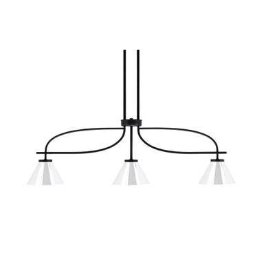 Cavella 3 Light Steel Small Island Pendant 38.75 Inch Length by Toltec - 3936-MB-421-CH