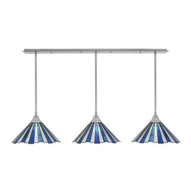 3 Light Stem Hung Linear Pendalier 9.75 x 56.5 Inch by Toltec 48-BN-932