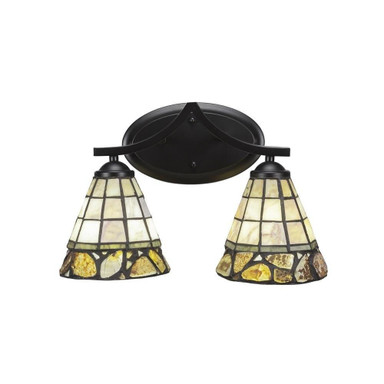 Zilo 2 Light Art Glass Vanity Light 8.25 Inch Tall by Toltec - 552-MB-9735
