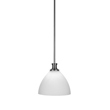 Carina 1 Light Steel Small Stem Hung Pendant 10.75 Inch Wide by Toltec - 76-BN-4631