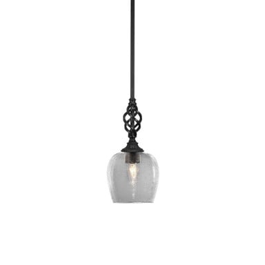 Elegante 1 Light Steel Small Pendant 11.5 Inch Tall by Toltec - 80-6-115