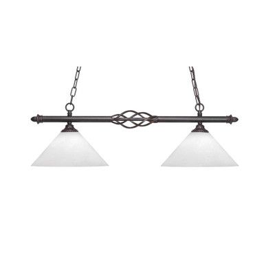Elegante 2 Light Island 10.25 Inch Tall and 33.25 Inch Length by Toltec - 862-DG-2121