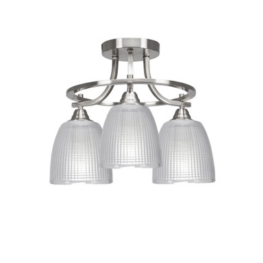 Paramount 3 Light 12 Inch Tall Semi Flush Mount by Toltec - P3_3417_SF12
