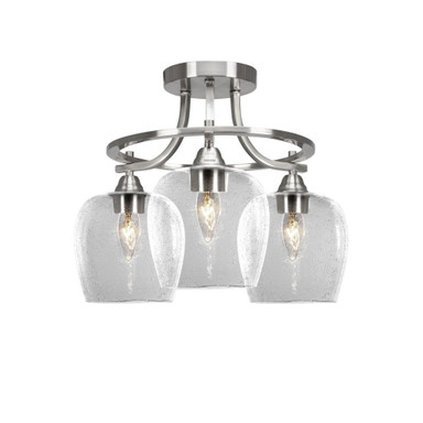 Paramount 3 Light 13 Inch Length Steel Semi Flush Mount by Toltec - P3_3417_SF13155