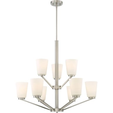 Nome 9 Light Large 2 Tier Chandelier by Nuvo - 60-649