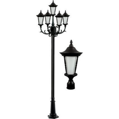 Gabriella 130.62 Inch 80W 5 LED Post Mount by Dabmar - GM1105-LED16