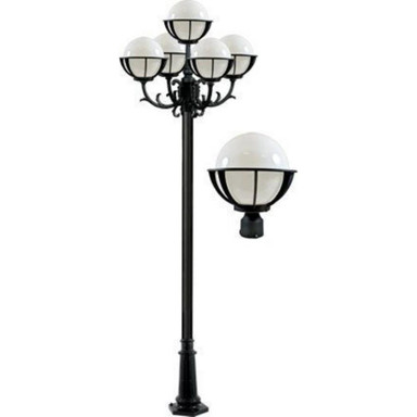 125.25 Inch 45W 5 LED Globe Post Mount by Dabmar - GM2680-LED9