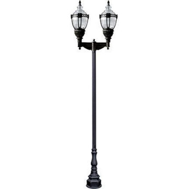168 Inch 240W 2 LED Clear Top Decorative Base Acorn Post Mount by Dabmar - GM8940-LED120