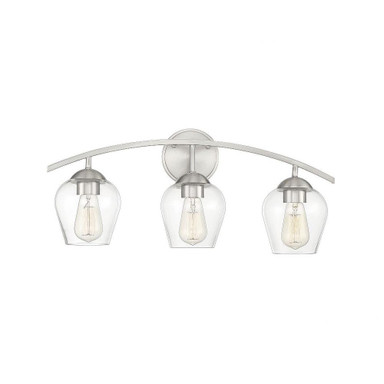 3 Light Metal Mid Century Modern Vanity Light 24 Inch Wide by Meridian - M80032