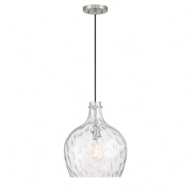 1 Light Medium Pendant 12.75 Inch Length by Meridian - M7053
