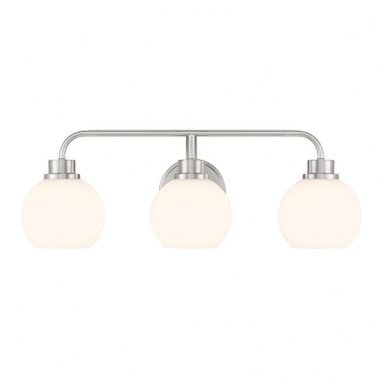 3 Light Globe Glass Down Vanity Light 24 Inch Wide by Meridian - M80081