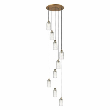 Crown Point 9 Light Cord Hung Pendant 19.25 Inch Wide by Innovations - 119B-9P-G434-7