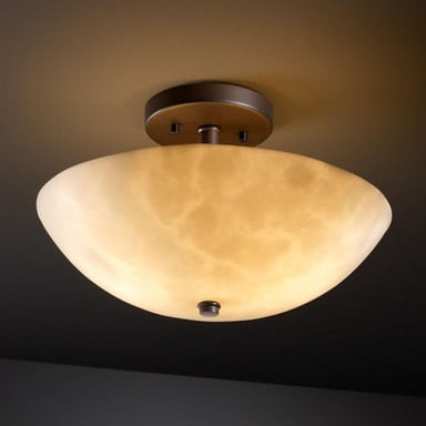 Clouds 2 Light 14 Inch Wide Round Semi Flush Mount by Justice Design - CLD-9690-35
