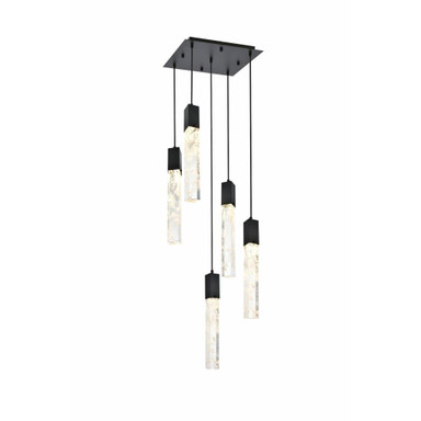 Aurora 6.5W 5 LED Pendant 19 Inch Tall and 16 Inch Wide by Elegant - 2088D16