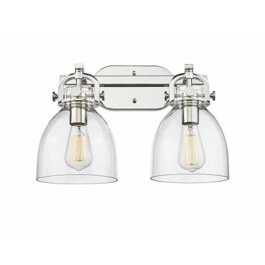 Newton Bell 2 Light Dome Glass Vanity Light by Innovations - 410-2W-G412-7