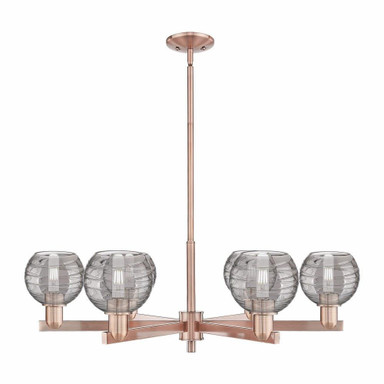 Athens Deco Swirl 6 Light Stem Chandelier 23.88 Inch Wide by Innovations - 716-6CR-G1213-6