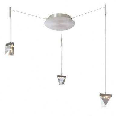Atlas 15W 3 LED Light Medium Pendant by Abra - 10071PN