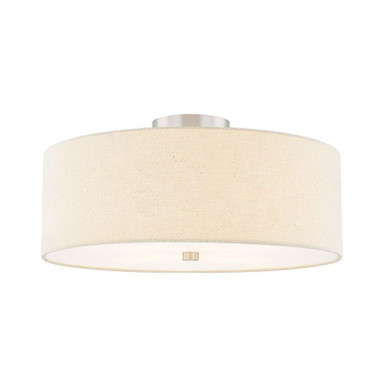 Textile 4 Light 18 Inch Wide Semi Flush Mount by Justice Design - FAB-9761