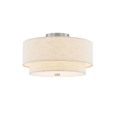 Textile 3 Light 15 Inch Wide Semi Flush Mount by Justice Design - FAB-9772