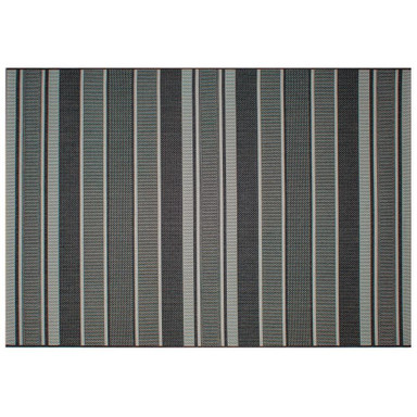 Soho Textured Stripe Black Outdoor Rug 63 x 88 Inches by Treasure Garden - RG-118-690