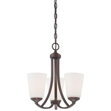 Old Vicarage Spur - Mini Chandelier 3 Light Brushed Nickel in Transitional Style - 15.75 inches tall by 16 inches wide - 57-BEL-539250