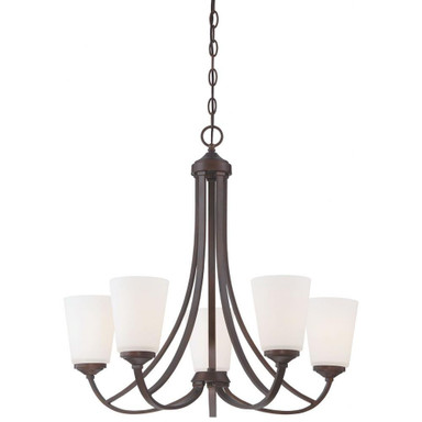 Old Vicarage Spur - Chandelier 5 Light Vintage Bronze in Transitional Style - 25 inches tall by 26 inches wide - 57-BEL-539248
