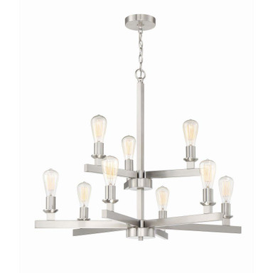 Golf Glas - Nine Light Chandelier in Transitional Style - 34 inches wide by 28.5 inches high - 139-BEL-990826