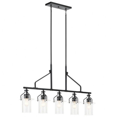 Kingsbury Crescent 5 Light Industrial Linear Chandelier by BSH - 147-BEL-1031873