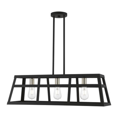 Abbotsford Circus 3 Light Caged Linear Chandelier by Bailey Street Home - 218-BEL-1220004