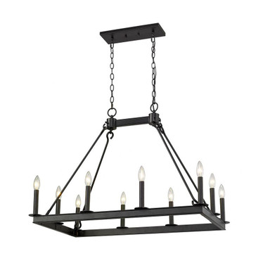 Woodrow Way 10 Light Large Linear Island Pendant by Bailey Street Home - 372-BEL-937830