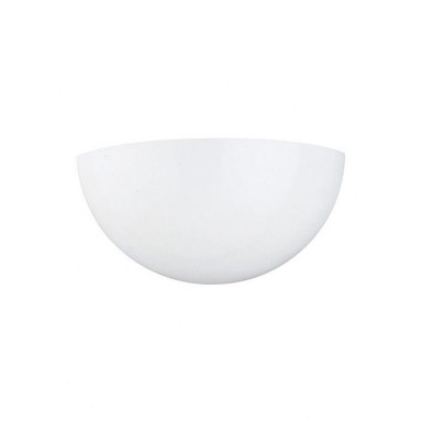 1 Light Traditional Half Moon Wall Sconce with White Plastic Glass-6.75 Inches H by 13.75 Inches W - 73-BEL-1001727