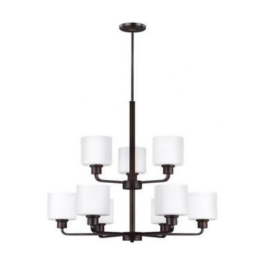Broomhill Glebe - 9.5W Nine Light 2-Tier Chandelier - 73-BEL-2755170
