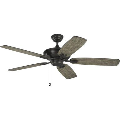 52-Inch 5 Blade Ceiling Fan In Aged Pewter With Light Grey Weathered Oak Blade - Blade Pitch 12 - 96-BEL-1001393