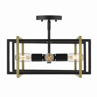 Tribeca 4 Light 15.5 Inch Wide Semi Flush Mount by Golden - 6070-SF