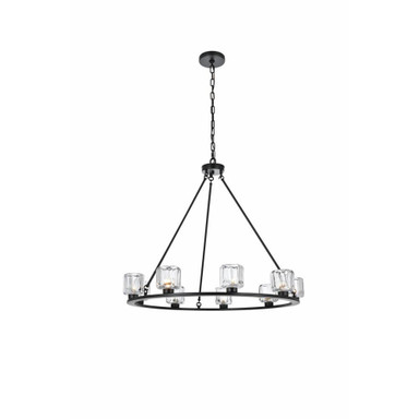 Chalk Leaze 9 Light Chandelier 30 Inch Tall and 36 Inch Wide by BSH - 390-BEL-1370341
